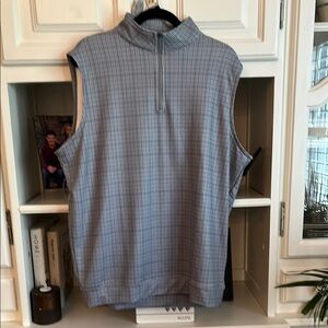 Peter Millar crown sport Gray Plaid golf vest size large